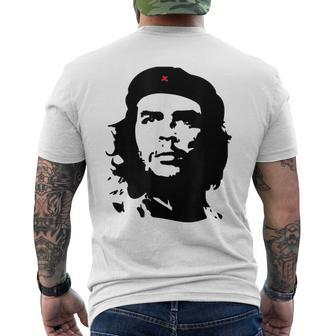 Weißes Kurzärmliges Herren-T-Kurzärmliges Herren-T-Shirt mit ikonischem Porträt-Print & rotem Stern - Seseable