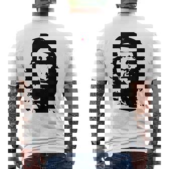 Weißes Kurzärmliges Herren-T-Kurzärmliges Herren-T-Shirt mit ikonischem Porträt-Print & rotem Stern - Seseable