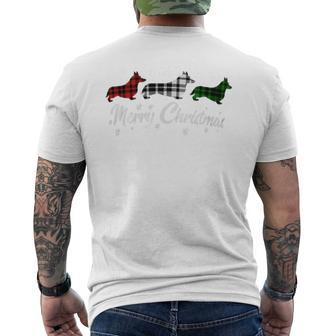 Welsh Corgi Christmas Light Red White Green Dog Lover Men's T-shirt Back Print - Monsterry DE