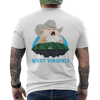 West Virginia Cowboy Cat Singing Meme Meowdy Men's T-shirt Back Print - Monsterry UK