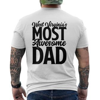 West Virginia Dad Son Wife Best Awesome Father Mens Back Print T-shirt | Mazezy DE