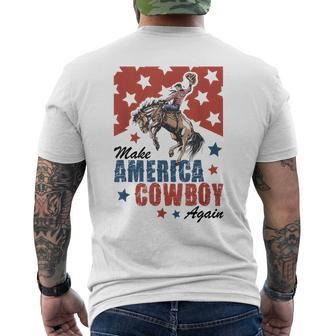 Western 4Th Of July Make America Cowgirls Cowboys Again Men's T-shirt Back Print - Seseable