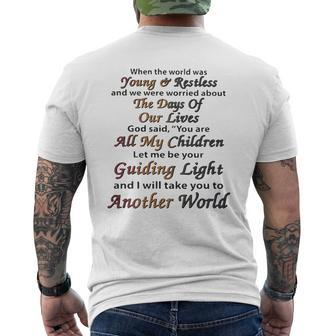 When The World Was Young And Restless And We Were Worried About Shirt Mens Back Print T-shirt - Thegiftio UK