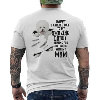 White Bichon Frise Dad Happy Fathers Day To My Amazing Daddy Men's T-shirt Back Print - Thegiftio UK