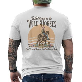 Wildflowers & Wild Horses Western For Her Men's T-shirt Back Print | Mazezy