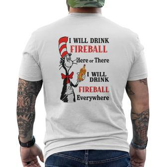 I Will Drink Fireball Here Or There I Will Drink Fireball Mens Back Print T-shirt - Thegiftio UK