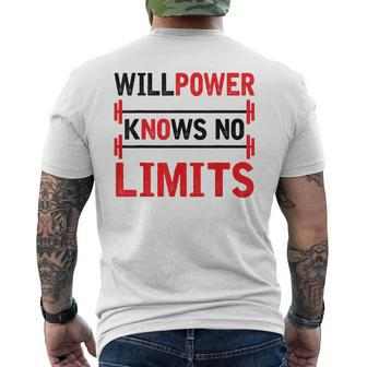 Willpower Knows No Limits Motivational Gym Workout Men's T-shirt Back Print - Monsterry UK