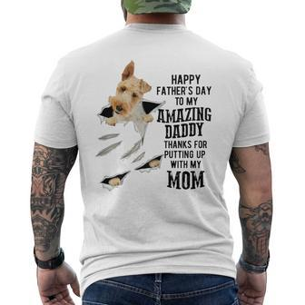 Wire Fox Terrier Dad Happy Fathers Day To My Amazing Daddy Men's T-shirt Back Print - Monsterry