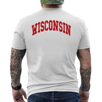 Wisconsin Throwback Classic Men's T-shirt Back Print - Monsterry