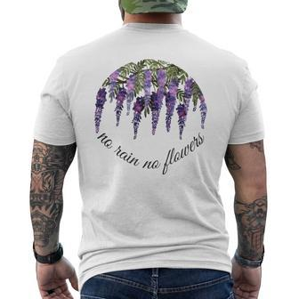 Wisteria No Rain No Flowers Environmental Statement Nature Men's T-shirt Back Print - Monsterry CA