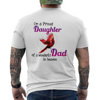 Wonderful Dad In Haven I'm A Proud Daughter Cardinal Bird Mens Back Print T-shirt | Mazezy UK