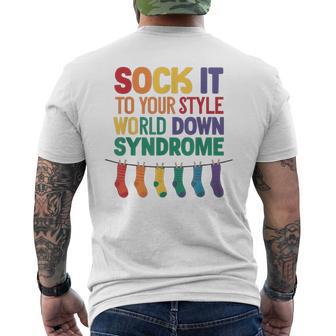 World Down Syndrome Day T21 March 2024 Awareness Socks Day Men's T-shirt Back Print - Monsterry AU