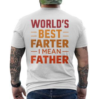 World's Best Farter I Mean Father Retro Father's Day Men's T-shirt Back Print - Seseable