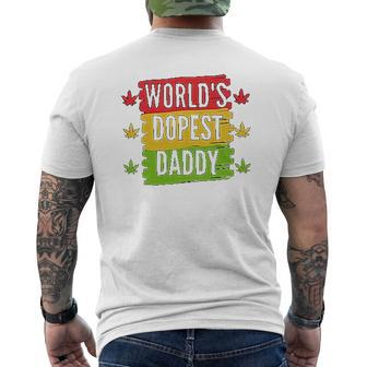 Worlds Dopest Dad Leaf Personality Mens Back Print T-shirt | Mazezy