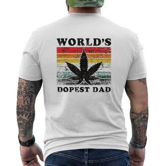 Worlds Dopest Dad Mens Back Print T-shirt | Mazezy