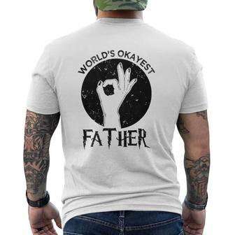 World's Okayest Father Best Dad Lover Mens Back Print T-shirt | Mazezy UK