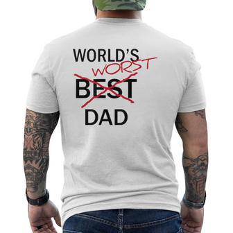 World's Worst Dad Father's Day Gag Mens Back Print T-shirt | Mazezy
