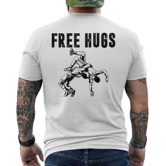 Wrestling Free Hugs Wrestling Men's T-shirt Back Print - Seseable