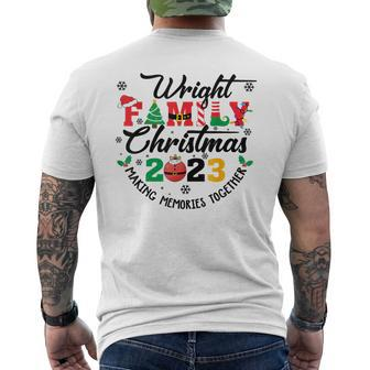 Wright Family Name Christmas Matching Surname Xmas Men's T-shirt Back Print - Seseable