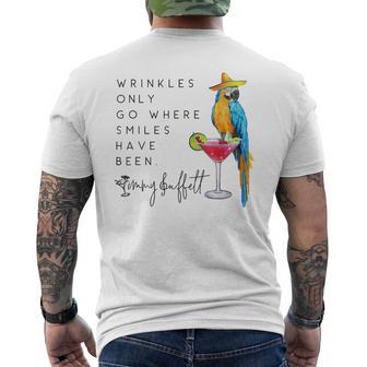 Wrinkles Only Go Where Smiles Have Been Cute Parrot Mexican Men's T-shirt Back Print - Monsterry DE