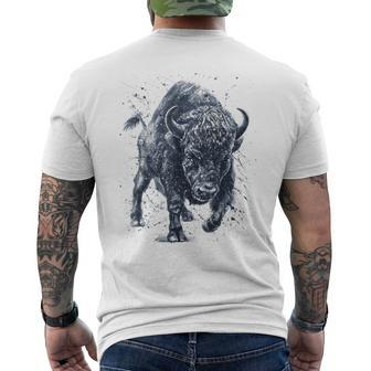 Wut Der Bestie Bison-Buffalo Im Vintage-Stil T-Shirt mit Rückendruck - Seseable