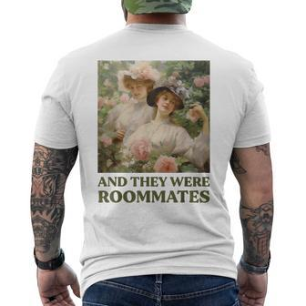 And They Were Roommates Queer Lgbtq Lesbian Pride Meme Men's T-shirt Back Print - Thegiftio UK