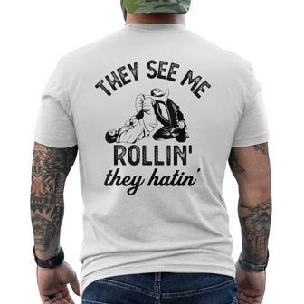 They See Me Rolling They Hatin' Vintage Armbar Jiu-Jitsu Bjj Men's T-shirt Back Print - Monsterry UK