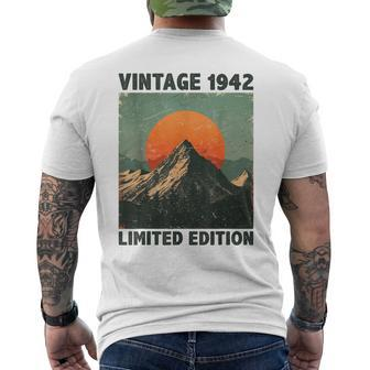 Years Old Vintage 1942 Mountains Lover 82Nd Birthday Men's T-shirt Back Print - Monsterry