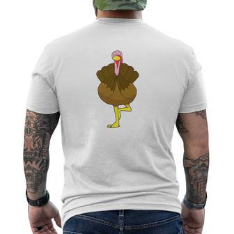 Yoga Turkey Thanksgiving Day Graphic Mens Back Print T-shirt - Thegiftio