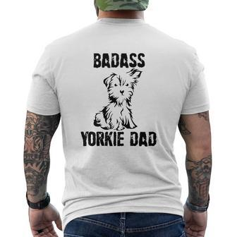 Yorkie Dad Mens Back Print T-shirt | Mazezy