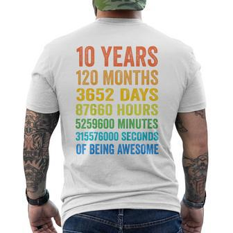 Youth 10Th Birthday 10 Years Old Vintage Retro 120 Months Men's T-shirt Back Print - Monsterry