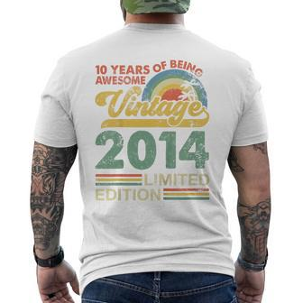 Youth 10Th Birthday Boy Born In 2014 10 Years Old Vintage Men's T-shirt Back Print - Monsterry