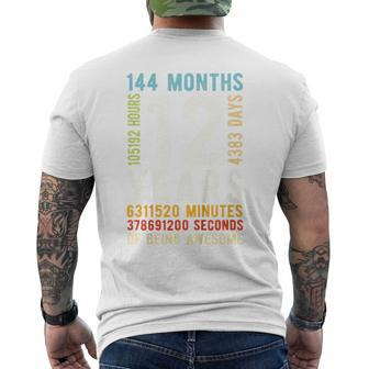 Youth 12Th Birthday 12 Years Old Vintage Retro 144 Months Men's T-shirt Back Print - Monsterry