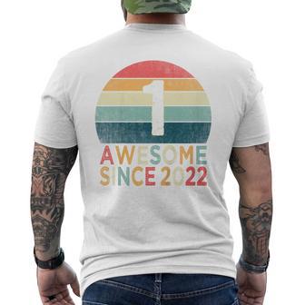 Youth 1St Birthday Vintage Retro 1 Years Old Awesome Since 2022 Men's T-shirt Back Print - Monsterry AU