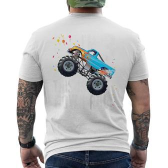 Youth 3 Year Old 3Rd Birthday Boy Monster Truck Car T Men's T-shirt Back Print - Thegiftio UK