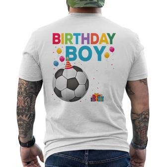Youth 3 Year Old Boy 3Rd Birthday Boy Football Men's T-shirt Back Print - Thegiftio UK