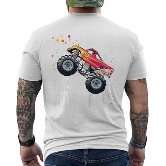Youth 3 Year Old Monster Truck Car 3Rd Birthday Boy Men's T-shirt Back Print - Thegiftio UK