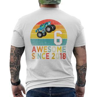 Youth 6Th Birthday Monster Truck Lover 6 Years Old Vintage Retro Men's T-shirt Back Print - Monsterry CA