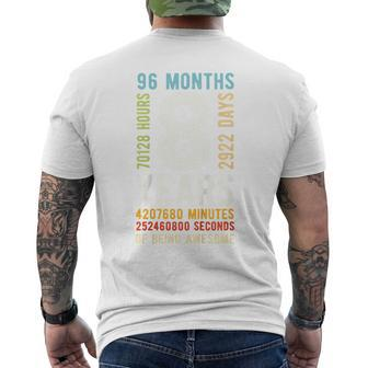 Youth 8Th Birthday 8 Years Old Vintage Retro 96 Months Men's T-shirt Back Print - Thegiftio UK