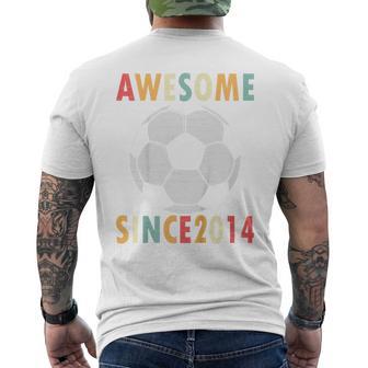 Youth 8Th Birthday Soccer Lover 8 Years Old Vintage Retro Men's T-shirt Back Print - Monsterry DE