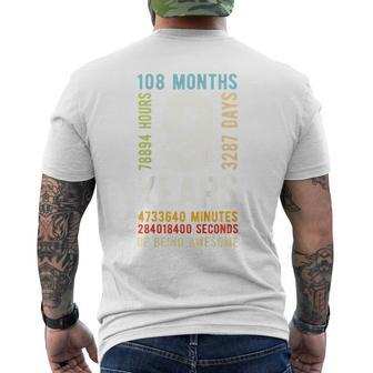 Youth 9Th Birthday 9 Years Old Vintage Retro 108 Months Men's T-shirt Back Print - Thegiftio UK