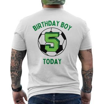 Youth Birthday Boy 5 Today 5Th Birthday Boys Football Men's T-shirt Back Print - Thegiftio UK