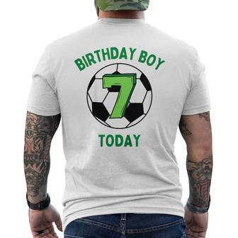 Youth Birthday Boy 7 Today 7Th Birthday Boys Football Men's T-shirt Back Print - Thegiftio UK