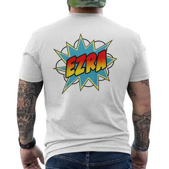 Youth Boys Ezra Comic Book Superhero Name Men's T-shirt Back Print - Seseable