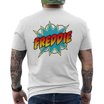 Youth Boys Freddie Name Comic Book Superhero Men's T-shirt Back Print - Seseable