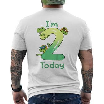 Youth I'm 2 Today Second Bday Dinosaur 2 Year Old Boy 2Nd Birthday Men's T-shirt Back Print - Thegiftio UK
