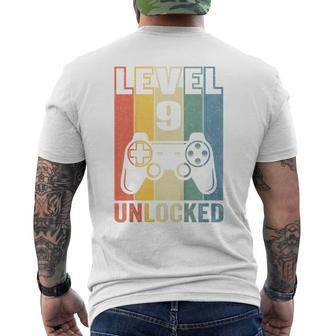 Youth Level 9 Unlocked Video Gamer 9Th Birthday Men's T-shirt Back Print - Thegiftio UK
