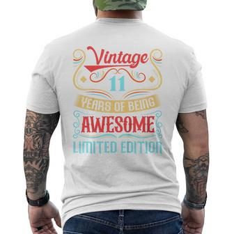 Youth Vintage 11Th Birthday Boys 11 Year Old 11Th Birthday Men's T-shirt Back Print - Monsterry