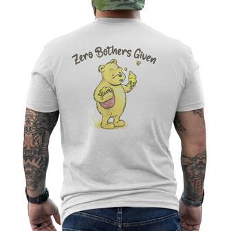 Zero Bothers Given Bear Men's T-shirt Back Print - Seseable