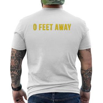 Zero Feet Away Grindr Gay Pride Muscle Mens Back Print T-shirt | Mazezy